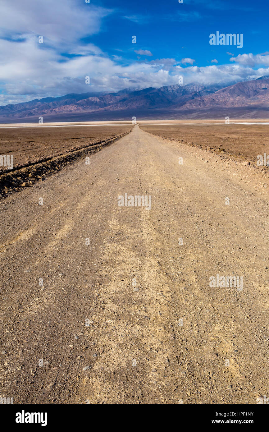 Unpaved road to Devils Golf Course, Death Valley National Park, Death Valley, California Stock Photo