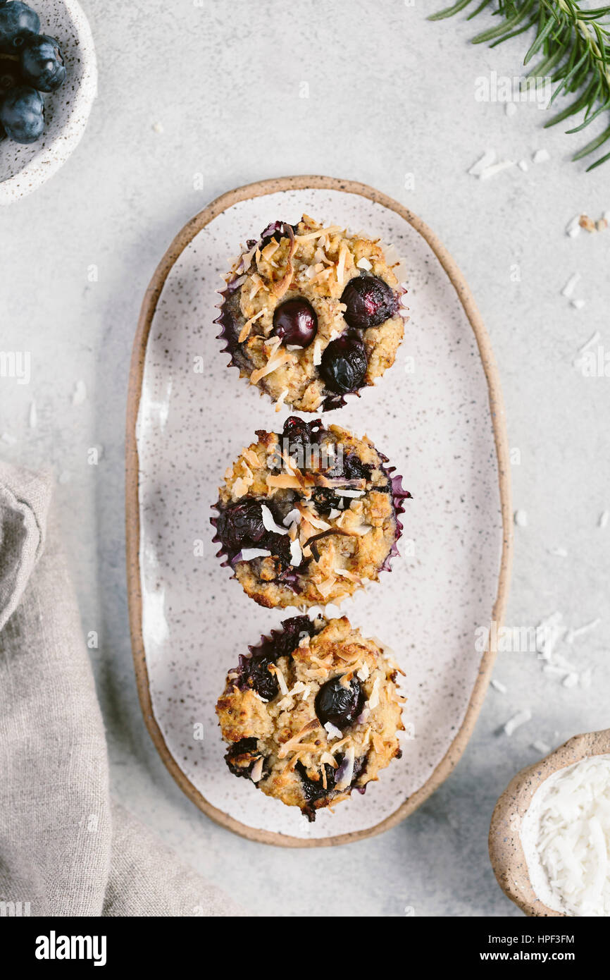 Flourless Blueberry Muffins Stock Photo