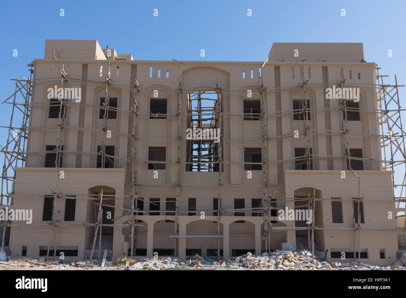 Large house under construction in Kuwait city Stock Photo