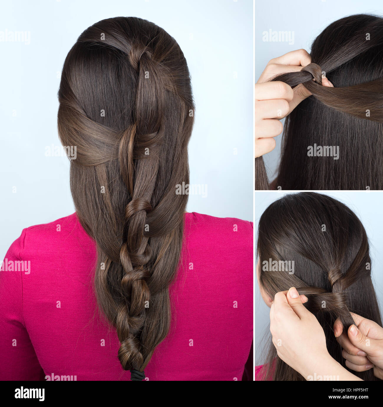 simple hairstyle twisted plait tutorial. easy hairstyle for