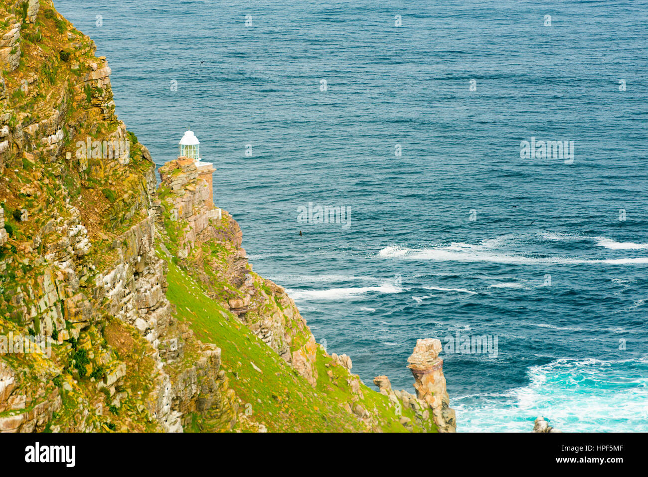 Lighthouse at Cape Point tip of the Cape Peninsula, South Africa Stock Photo