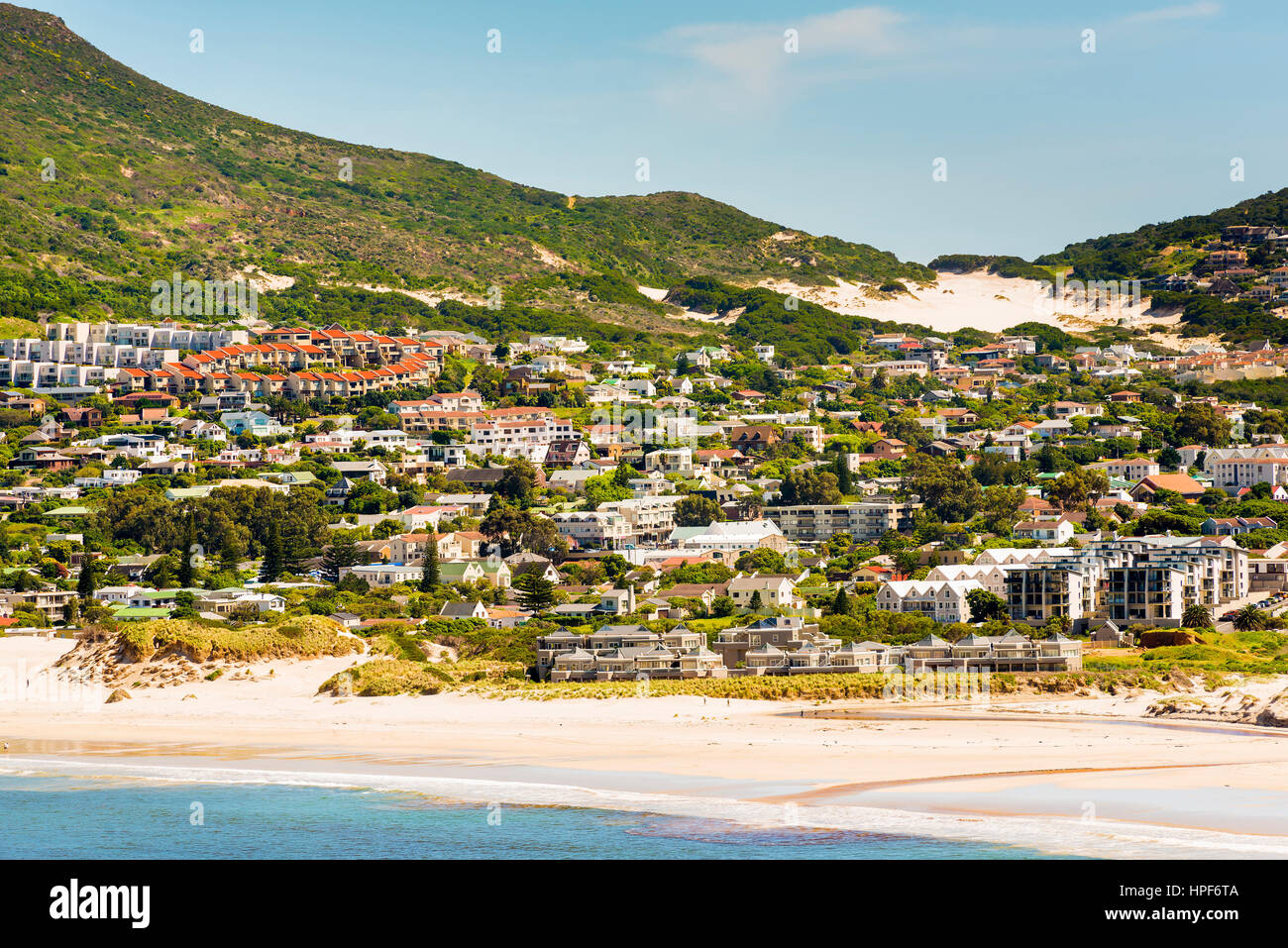 Hout Bay beach coastline on the Cape Peninsula, South Africa Stock Photo