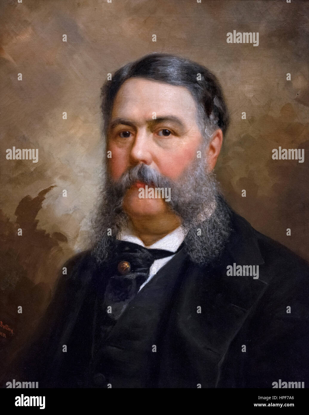 Chester Arthur. Portrait of the 21st US President Chester A Arthur (1830-1886) by Ole Peter Hansen Balling, oil on canvas, 1881 Stock Photo