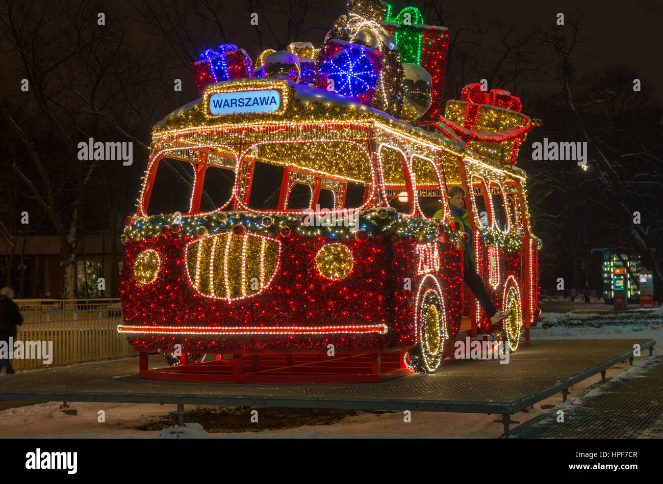 Winter illumination, Warsaw, Poland Stock Photo