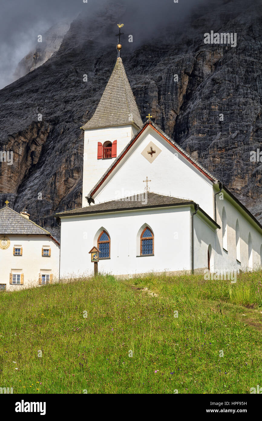 Santa Croce church and sanctuary in Val Badia, Alto Adige, South Tyrol, Italy Stock Photo