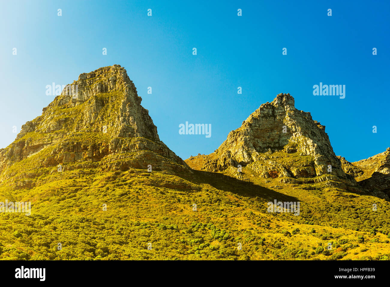 Mountains of Table Mountain National Park in Cape Town, South Africa Stock Photo