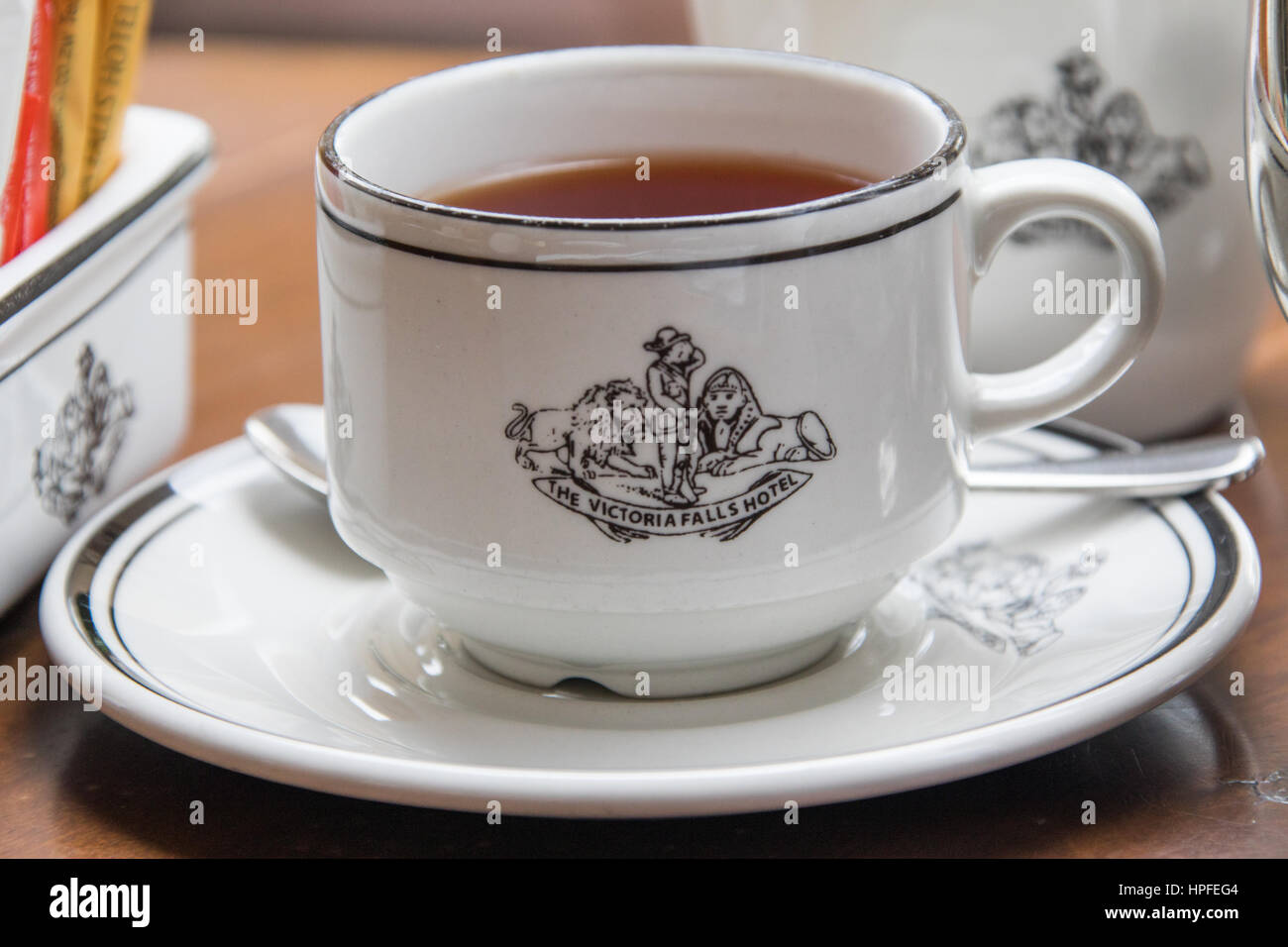 Tea Set or tea Service at the Victoria Falls Hotel, Victoria Falls