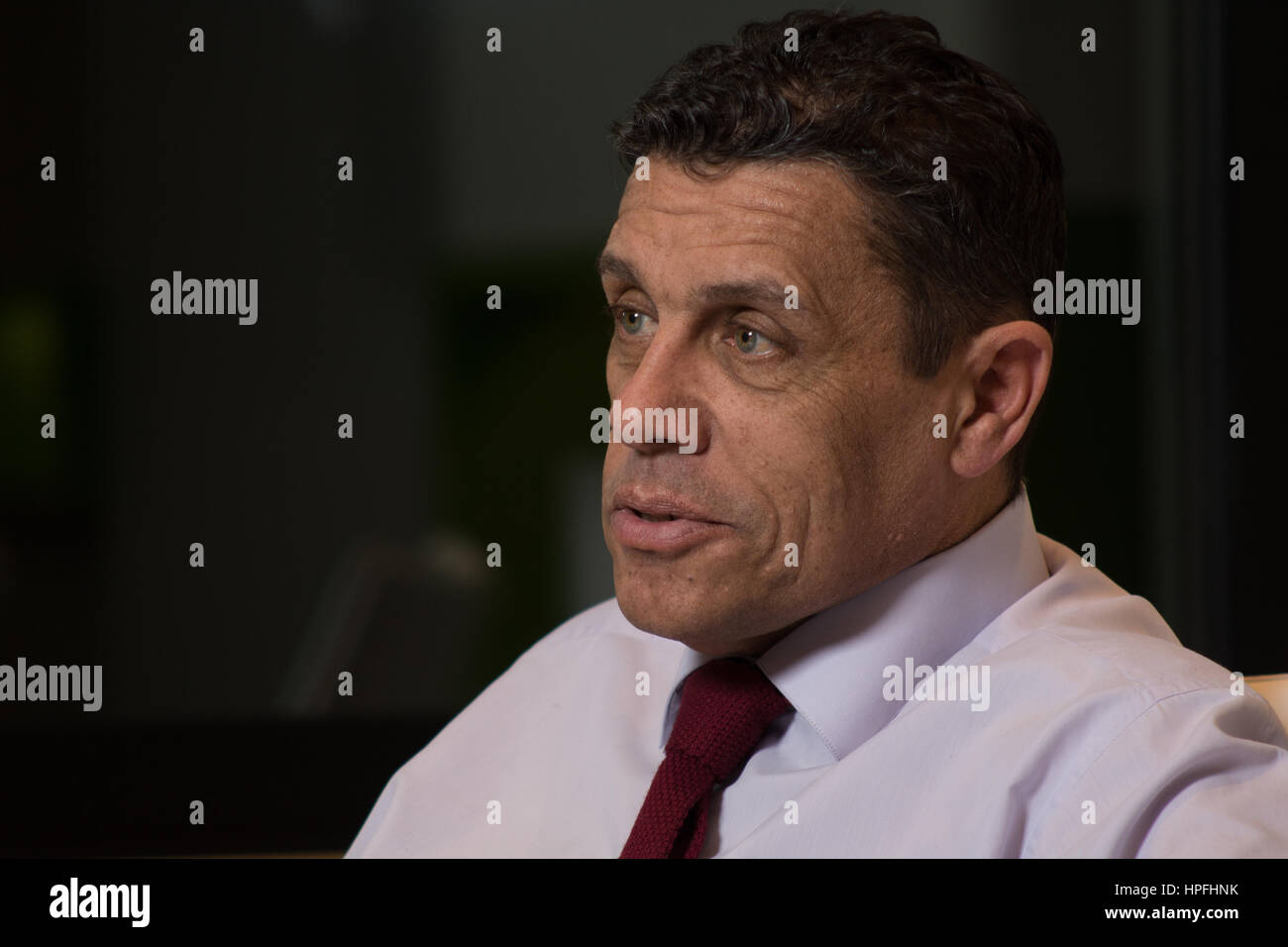 FILE PICTURES, Paris, France, 9th March, 2016, Xavier BEULIN in his office at Avril Groupe HQ answering a journalist's questions. Xavier BEULIN died from a heart attack. . Credit: Laurent Poinet/Alamy Live News Stock Photo