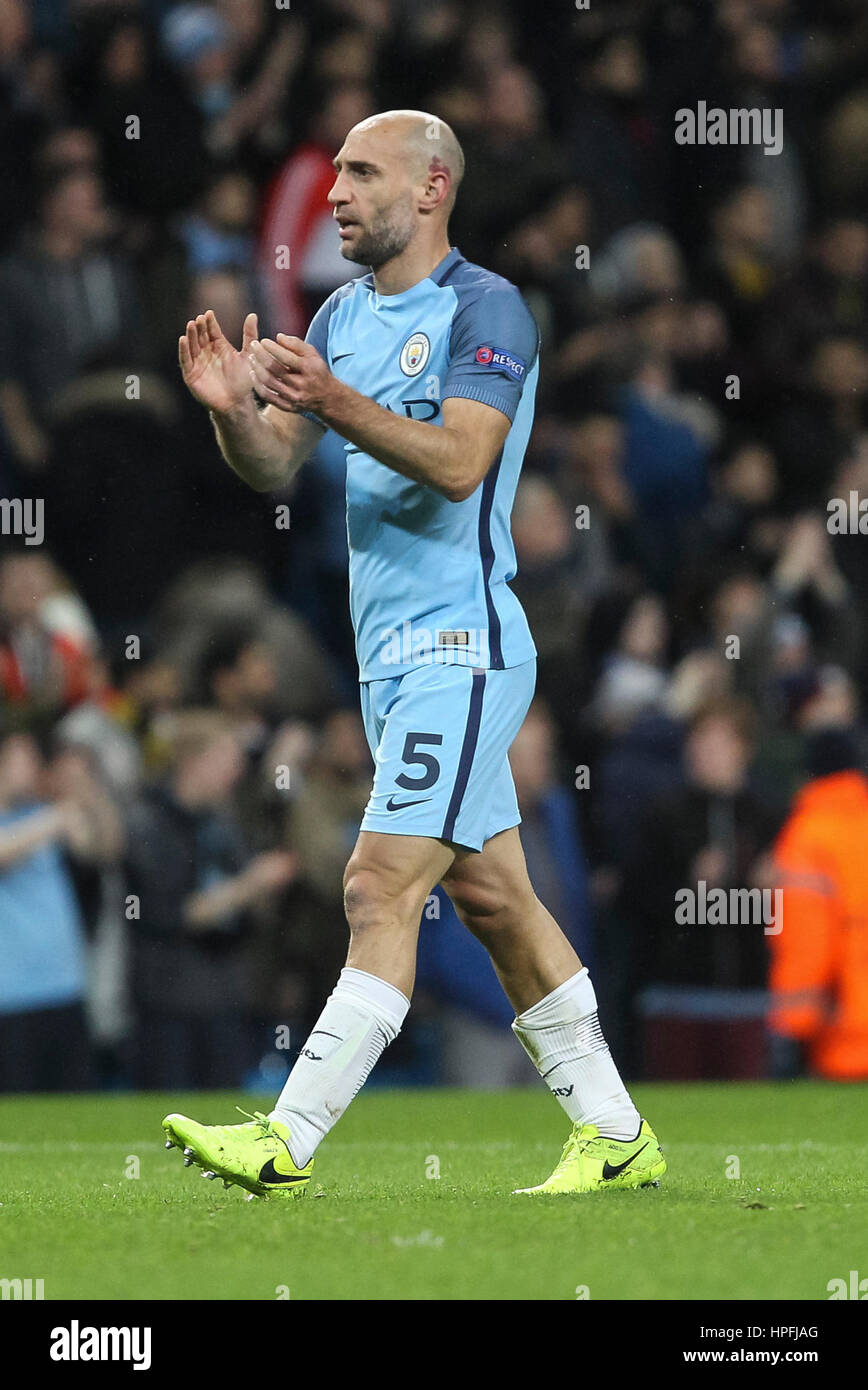 Manchester, UK. 21st Feb, 2017. Pablo Zabaleta of Manchester City