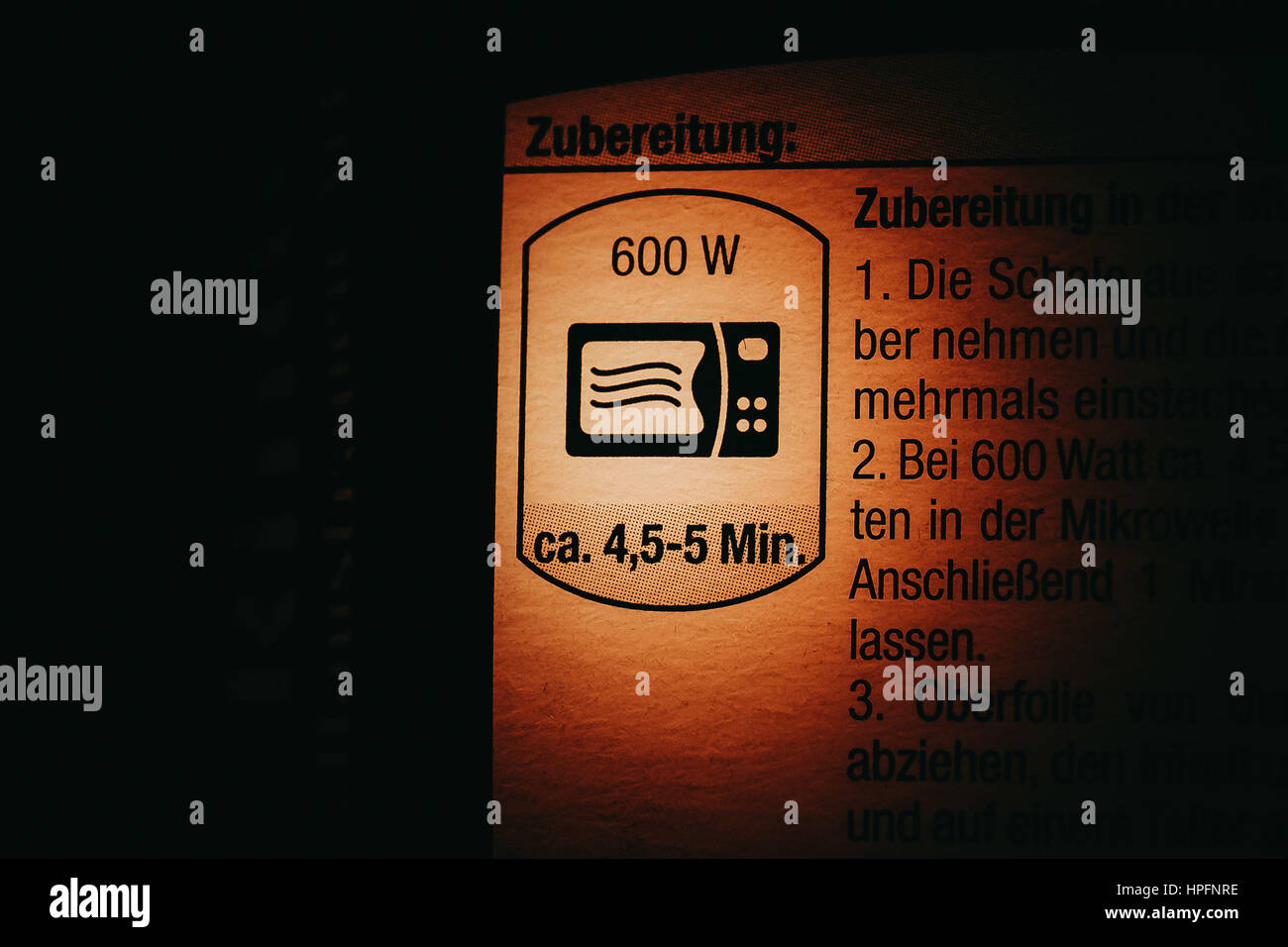 A guide for microwaves convenience food, on February 21, 2017 in Berlin, Germany. Photo picture