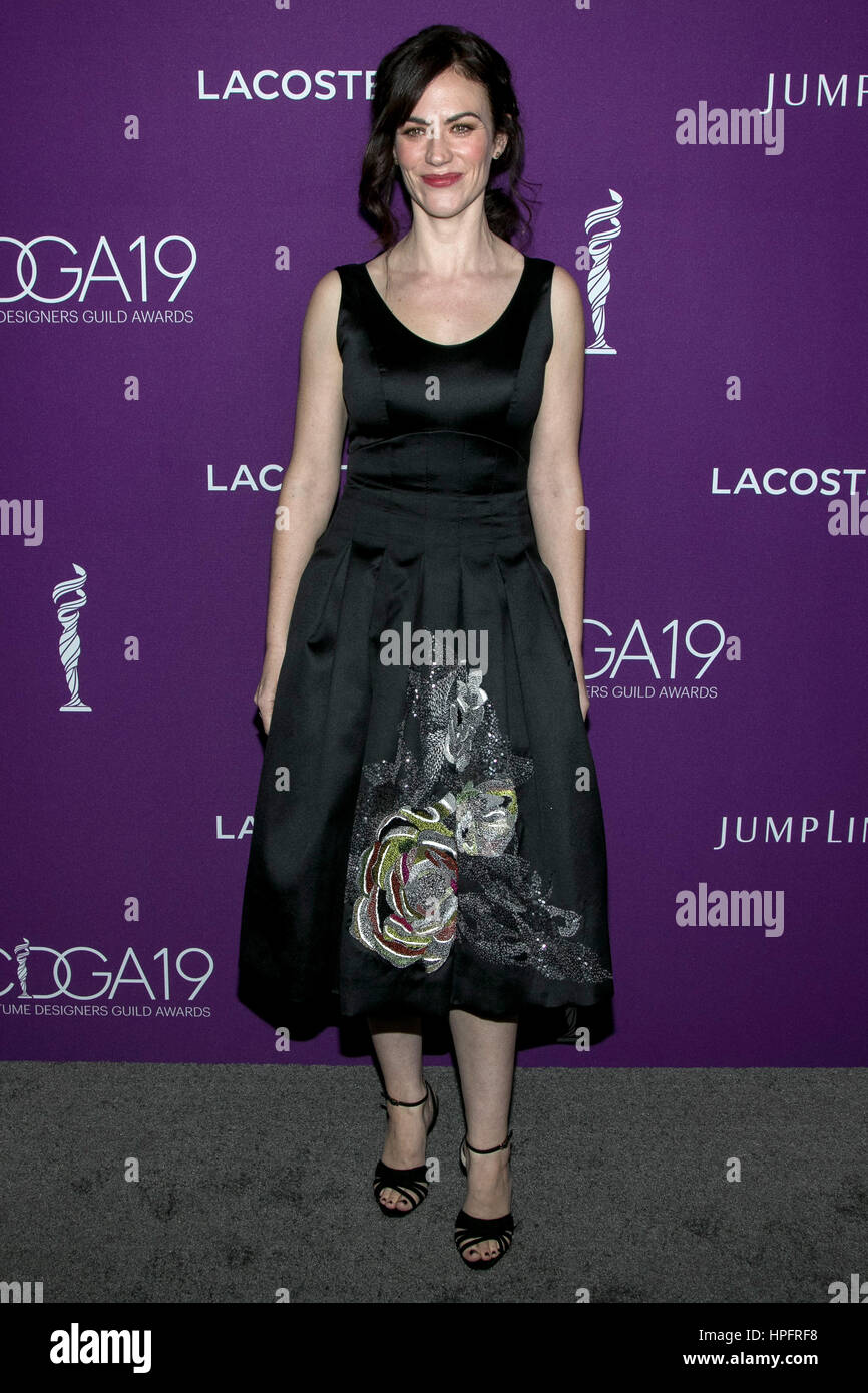 Los Angeles, Us. 21st Feb, 2017. Actress Maggie Siff arrives at the 19th Costume Designers Guild Awards, CDGA, at Hotel Beverly Hilton in Los Angeles, USA, on 21 February 2017. - NO WIRE SERVICE - Photo: Hubert Boesl/dpa/Alamy Live News Stock Photo