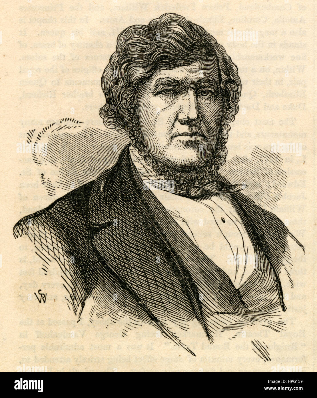 Antique 1854 engraving, George Law. George Law (1806-1881) was an American financier from New York. SOURCE: ORIGINAL ENGRAVING. Stock Photo