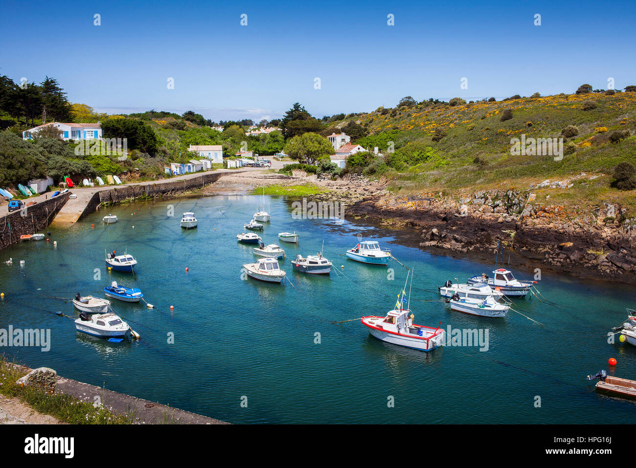 Port de la Meule, Ile d' Yeu, Vendee, France Stock Photo - Alamy