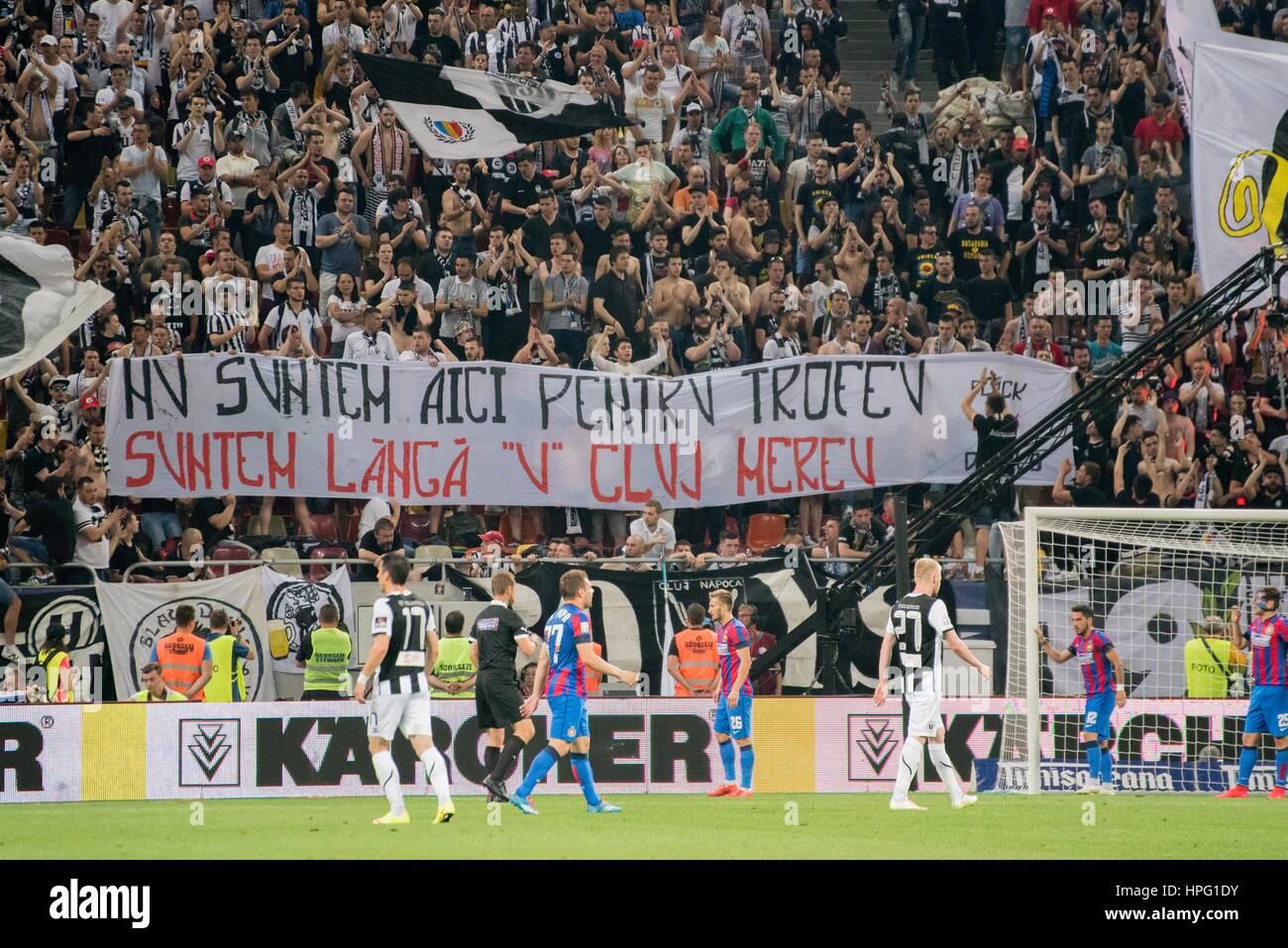 May 31 2015 The U Cluj Supporters During The Cupa Romaniei Timisoreana 2014 2015 Finals Romania Cup Timisoreana Finals Game Between Fc Universitatea Cluj Rou And Fc Steaua Bucharest Rou At National Arena