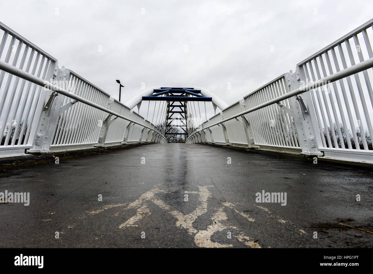 A cycle lane across a bridge running over the Sheffield Parkway in ...