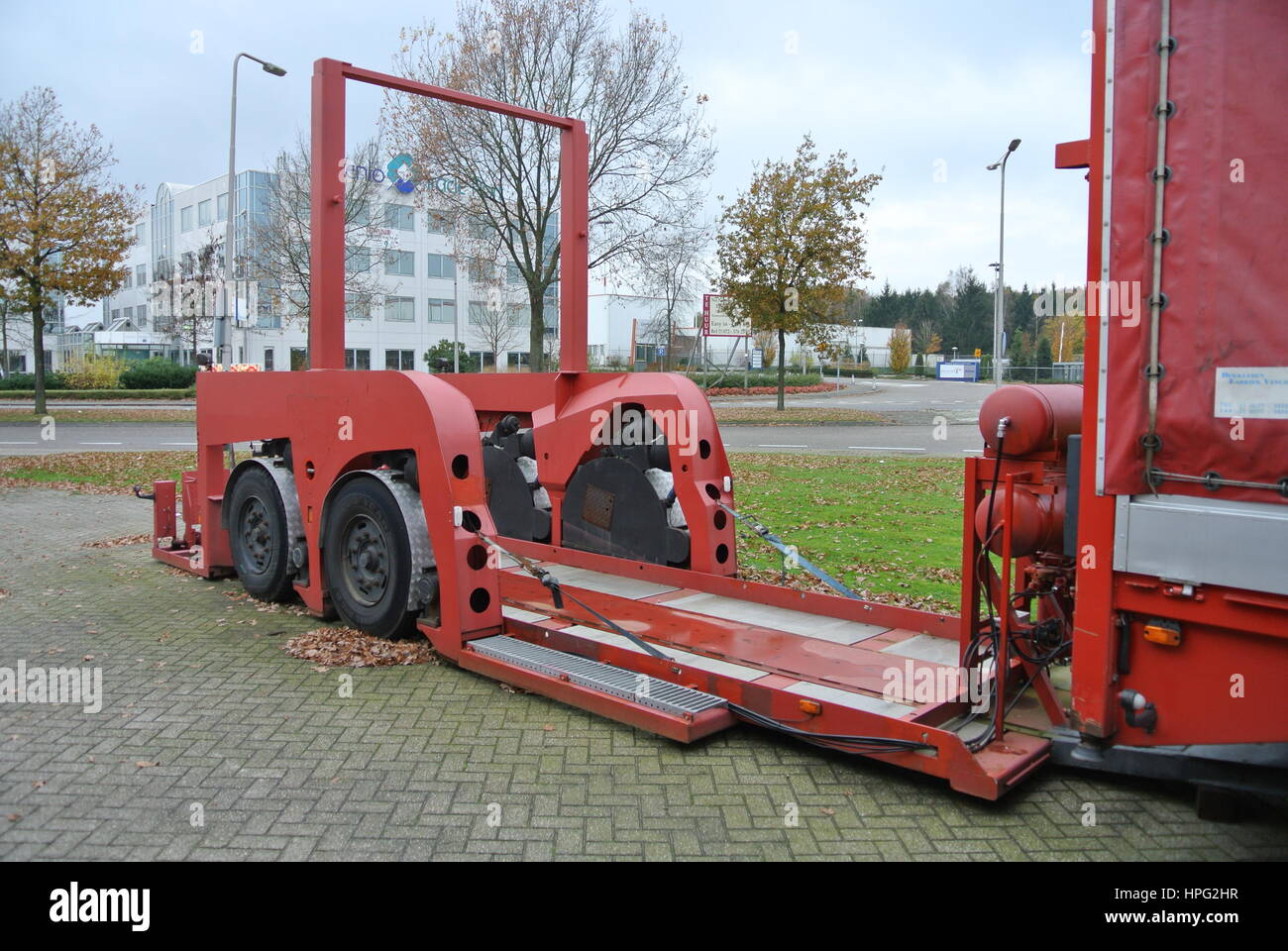 Scania R430 Lorry with large trailer parked up in Blerick, Netherlands ...