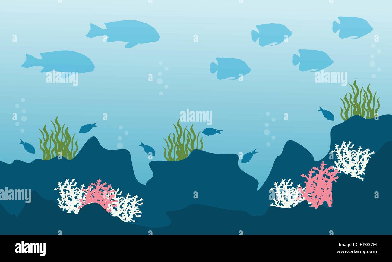 Collection stock of underwater landscape vector art Stock Vector Image ...