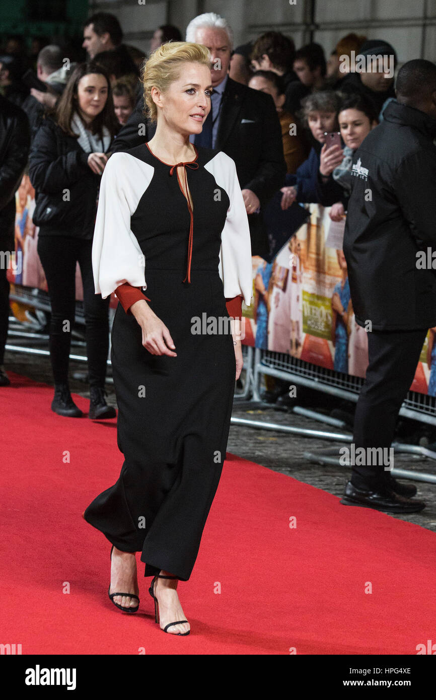 London, UK. 21 February 2017. Gillian Anderson. Red carpet arrivals for ...