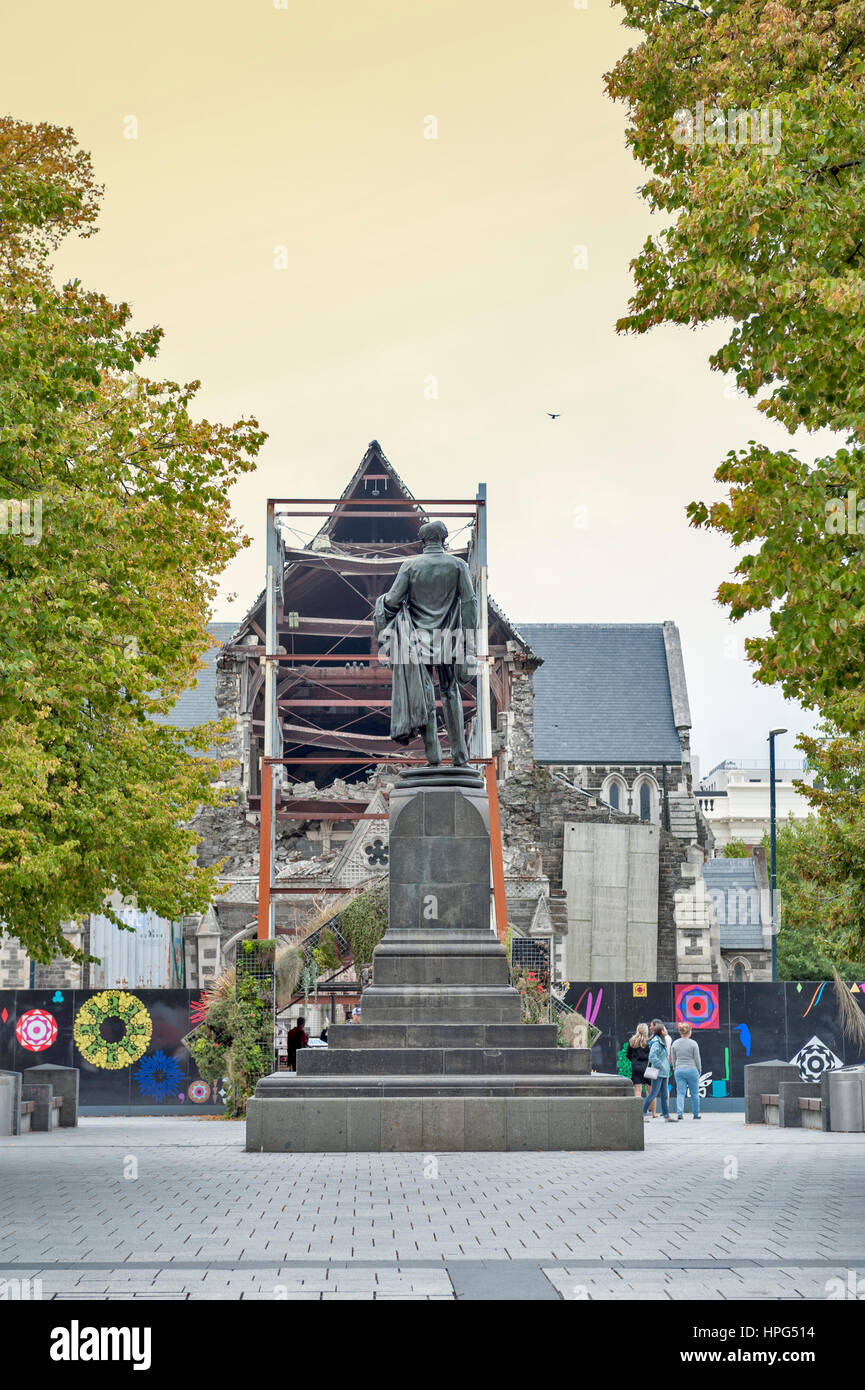Christchurch, New Zealand February 2016 Statue of John Robert Godley