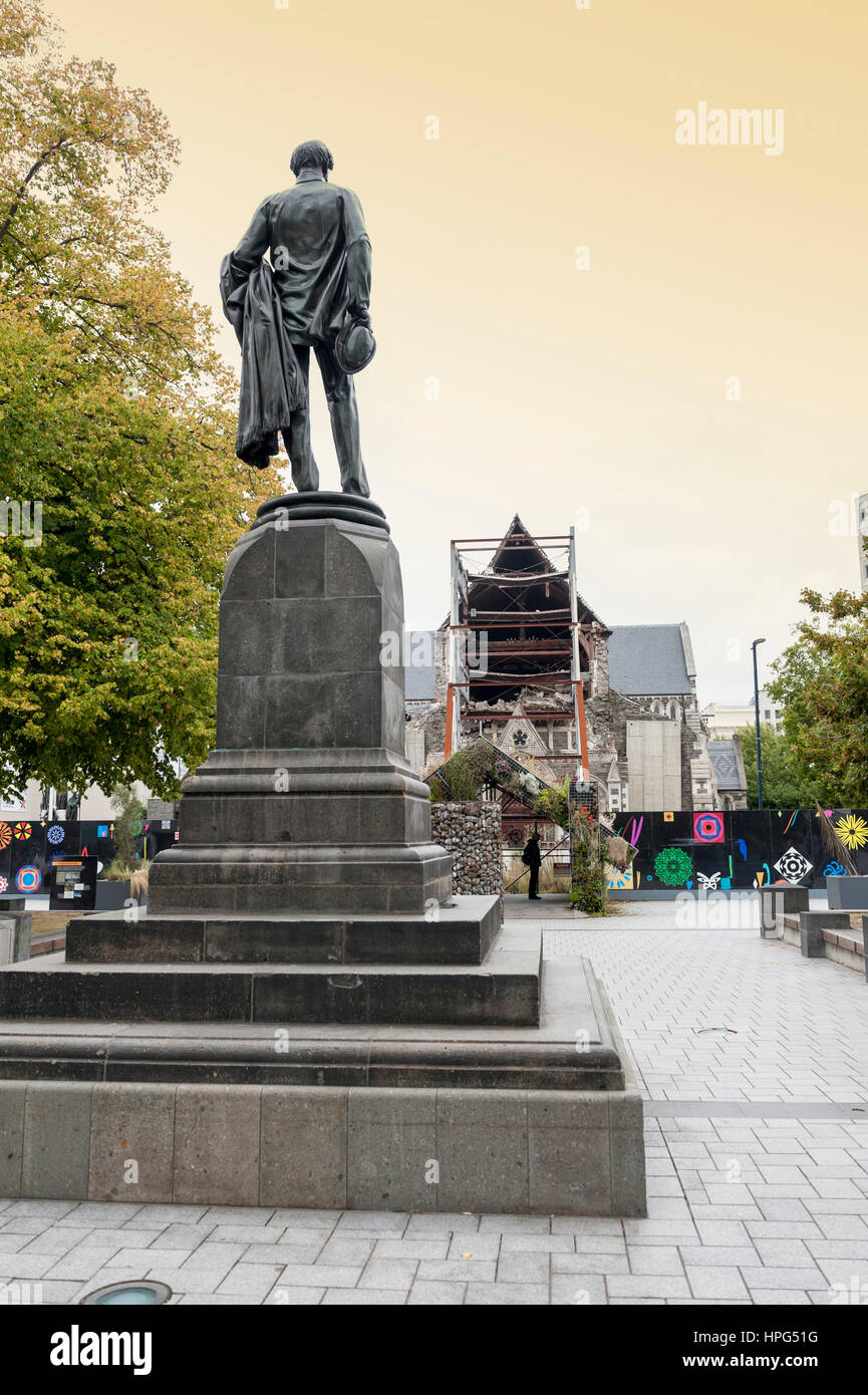 Christchurch, New Zealand February 2016 Statue of John Robert Godley