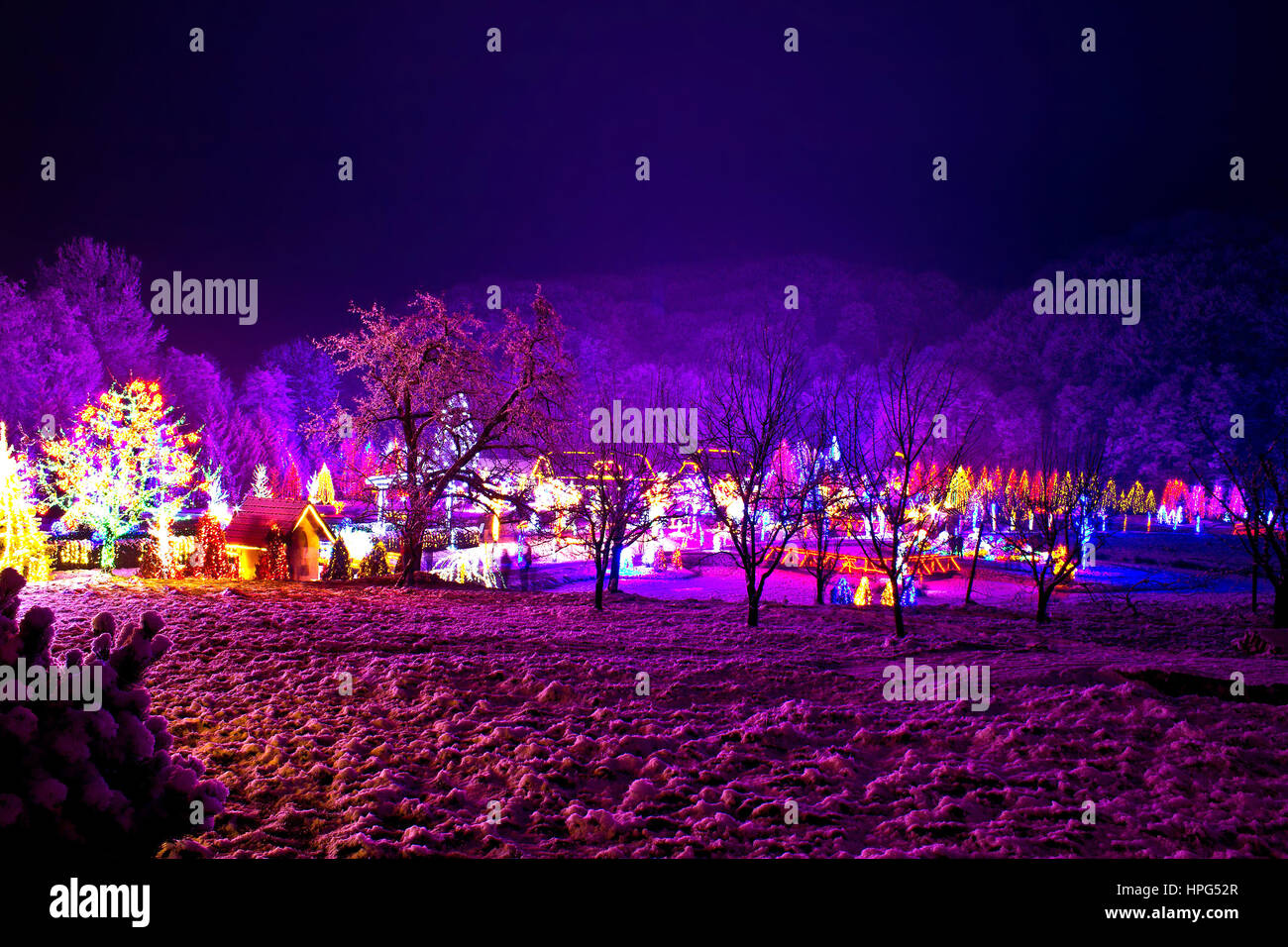 Christmas village in the forrest valley, Croatia Stock Photo Alamy