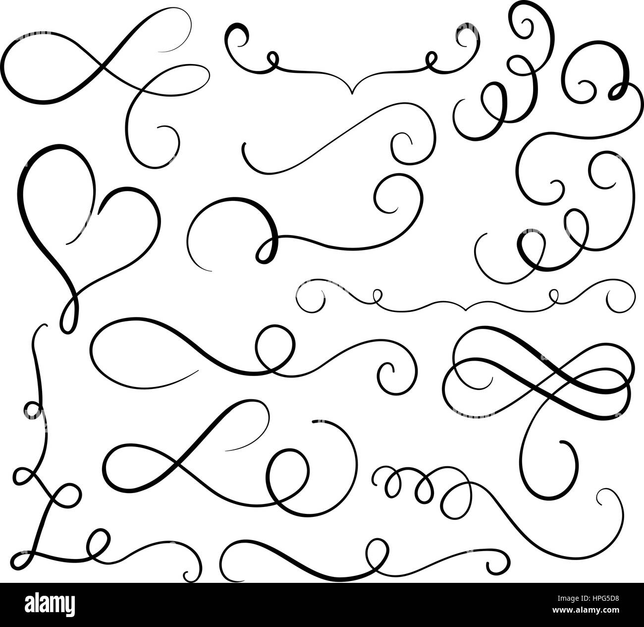 art calligraphy flourish of vintage decorative whorls for design. Vector illustration EPS10 Stock Vector