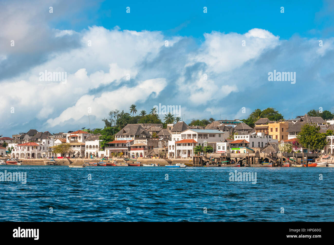 Lamu Old Town Waterfront Kenya Unesco World Heritage Site Stock Photo