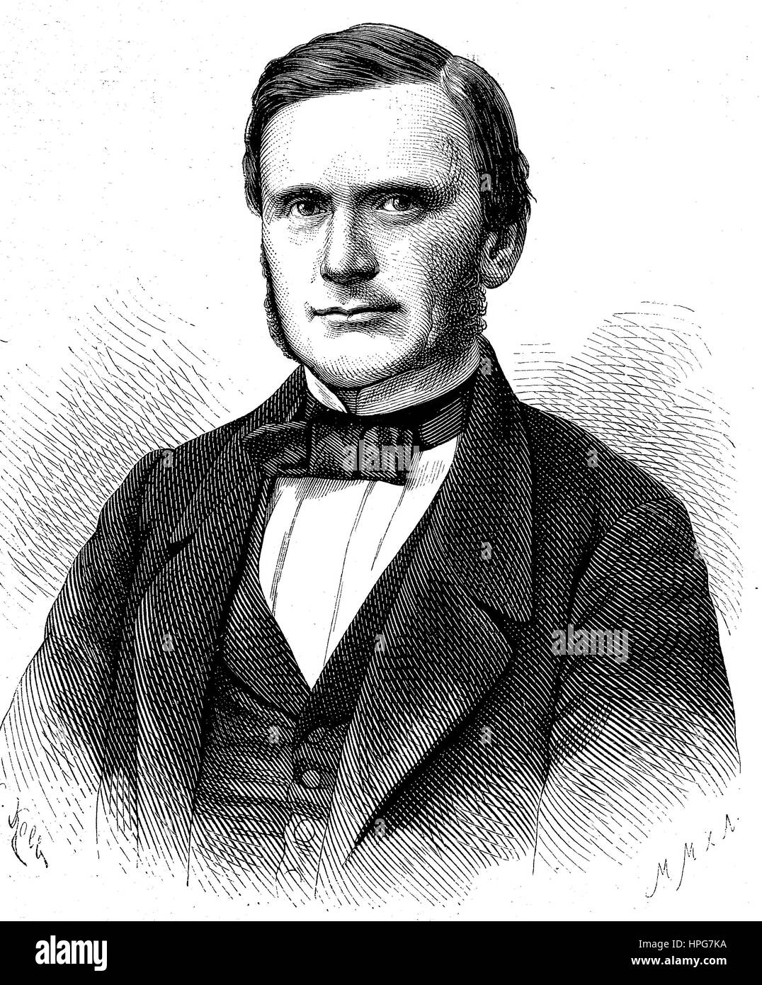 Karl David Wilhelm Busch, 1826 - 1881, was a German surgeon, digital improved reproduction of a woodcut from the year 1885 Stock Photo