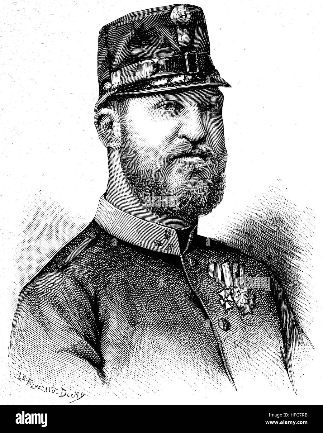 Ernst August, Crown Prince of Hannover, 3rd Duke of Cumberland and Teviotdale, Ernest Augustus William Adolphus George Frederick, 1845 - 1923, digital improved reproduction of a woodcut from the year 1885 Stock Photo