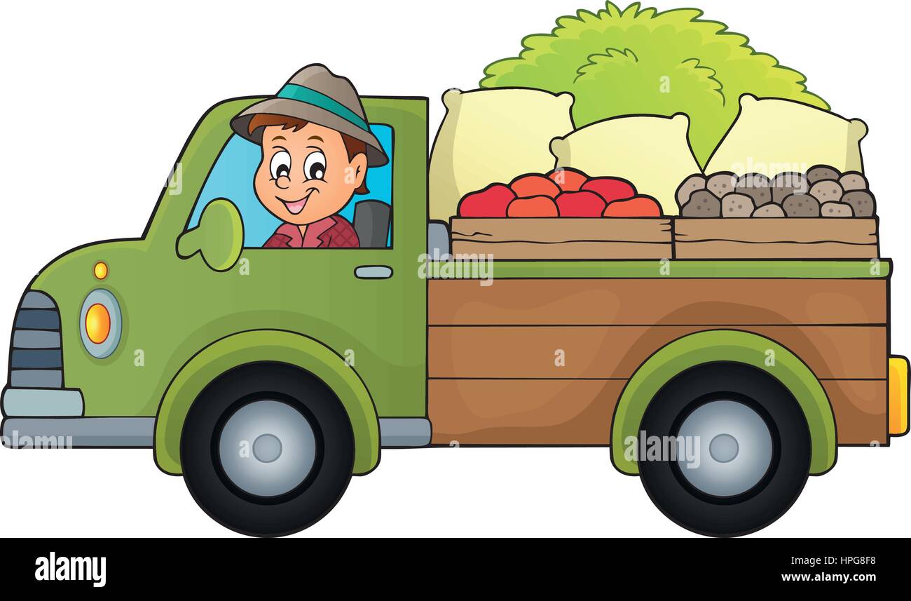 Farm truck theme image 1 - eps10 vector illustration Stock Vector Image ...
