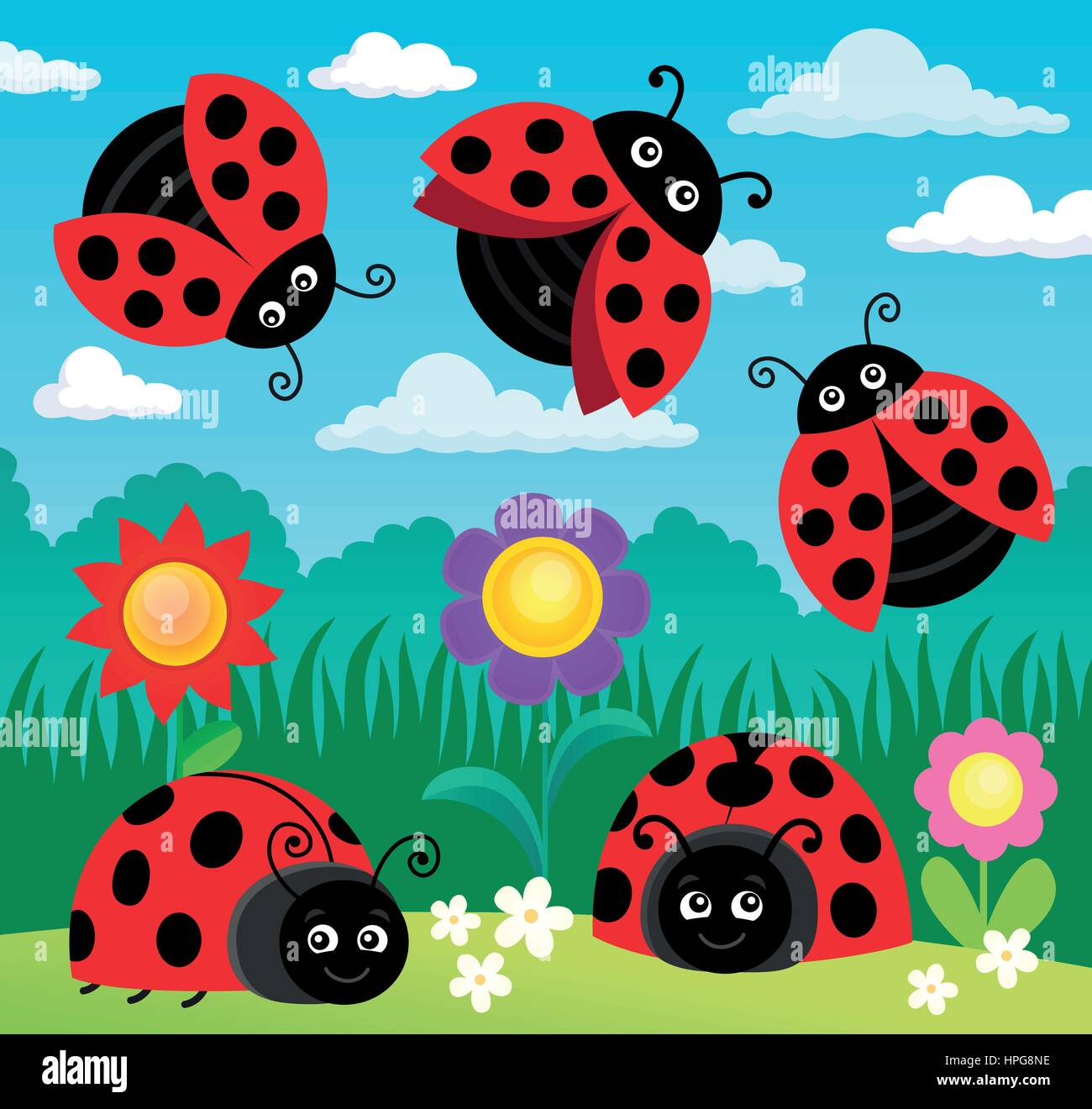 Stylized Ladybug Stylized ladybugs theme image 4 - eps10 vector illustration Stock ...