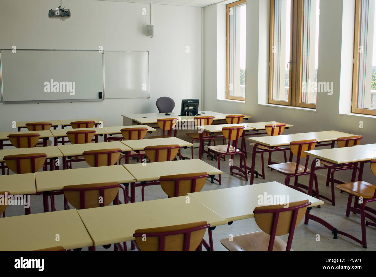 France, Loire-Atlantique (44), Pornic, high school, empty classroom Stock Photo