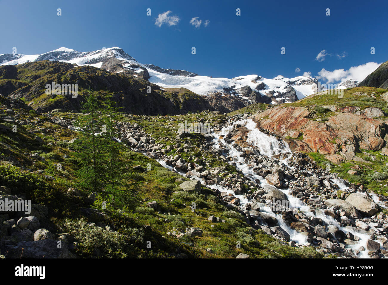Mountain stream in the Maurertal in the national park Hohe Tauern in Austria Stock Photo