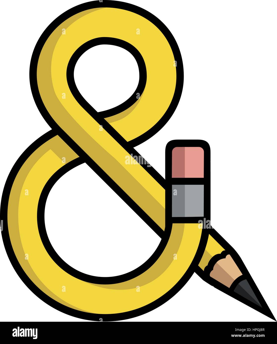 Ampersand Pencil. Vector Illustration. Stock Vector
