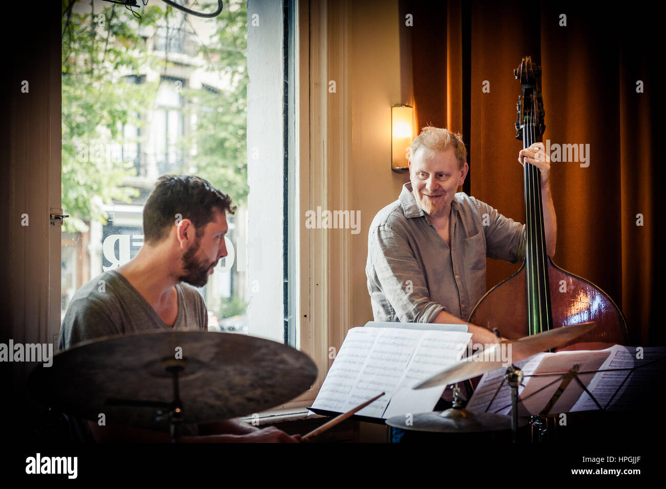 Belgium, Antwerp, concert in legendary jazz cafe Hopper Stock Photo Alamy