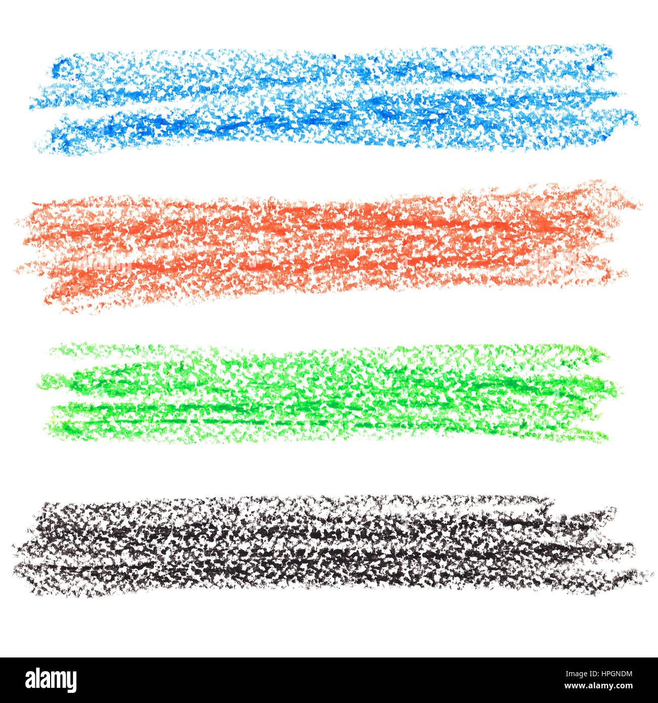 Set of colorful crayon lines isolated over the white background Stock Photo Alamy