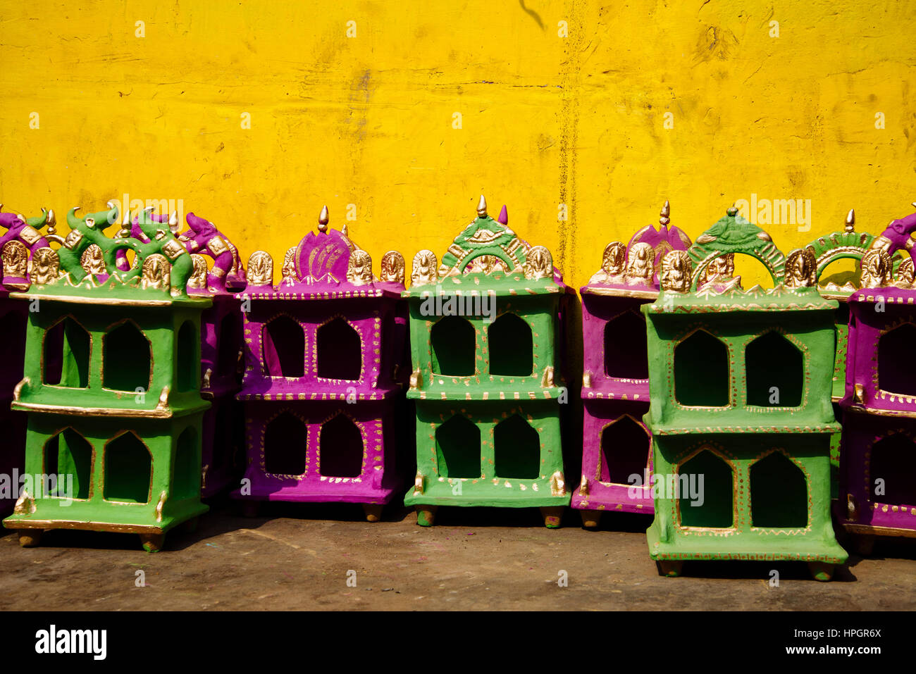 Model temples for sale, Vrindavan, India Stock Photo Alamy