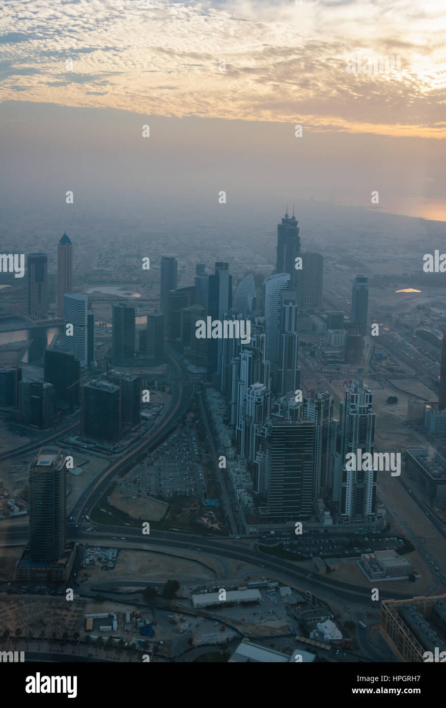 Dubai skyline at sunset Stock Photo - Alamy