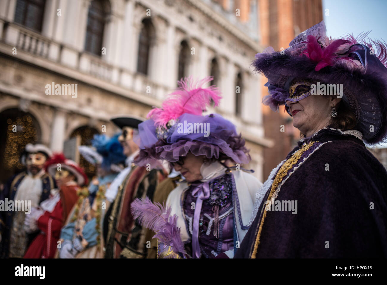 People with traditional mask at the Venice carnival 2017 Stock Photo