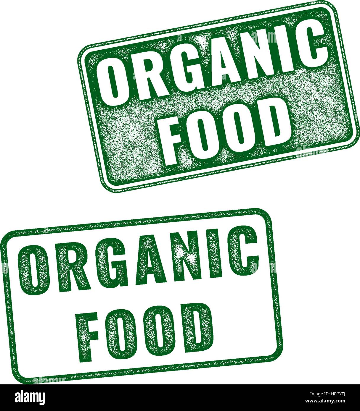 Set of green realistic vector Organic Food grunge rubber stamp isolated ...