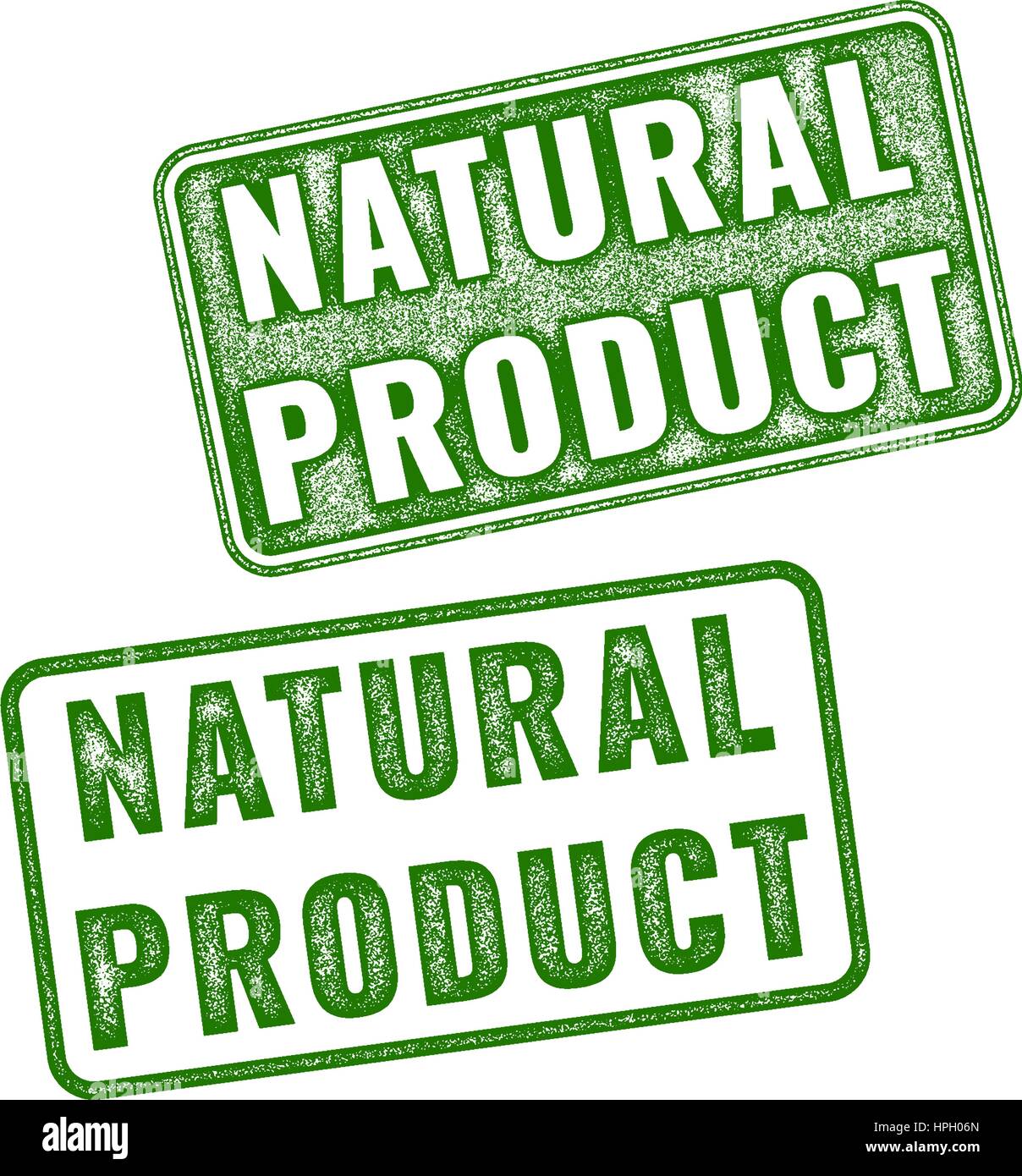 Set of green realistic vector Natural Product grunge rubber stamp ...