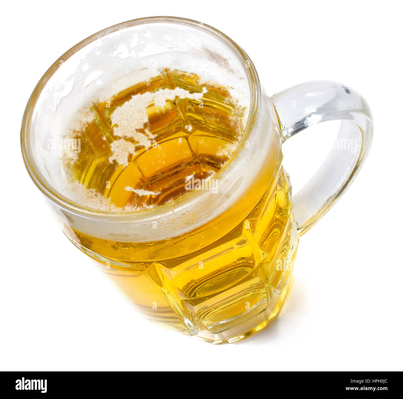 Beer head in the shaped of Greece and a beer.(series Stock Photo Alamy