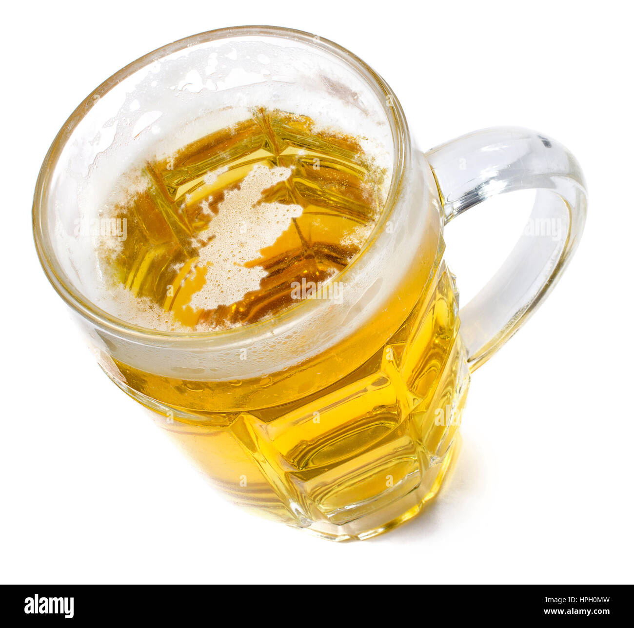 Beer head in the shaped of Scotland and a beer.(series Stock Photo Alamy