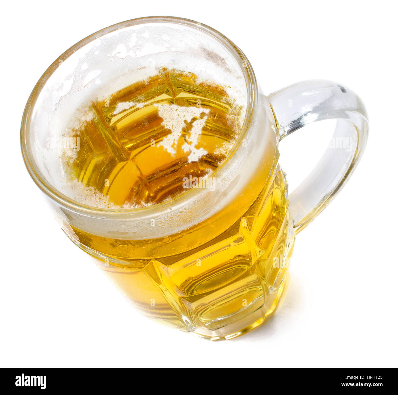 Beer head  in the shaped of Maryland and a beer.(series) Stock Photo