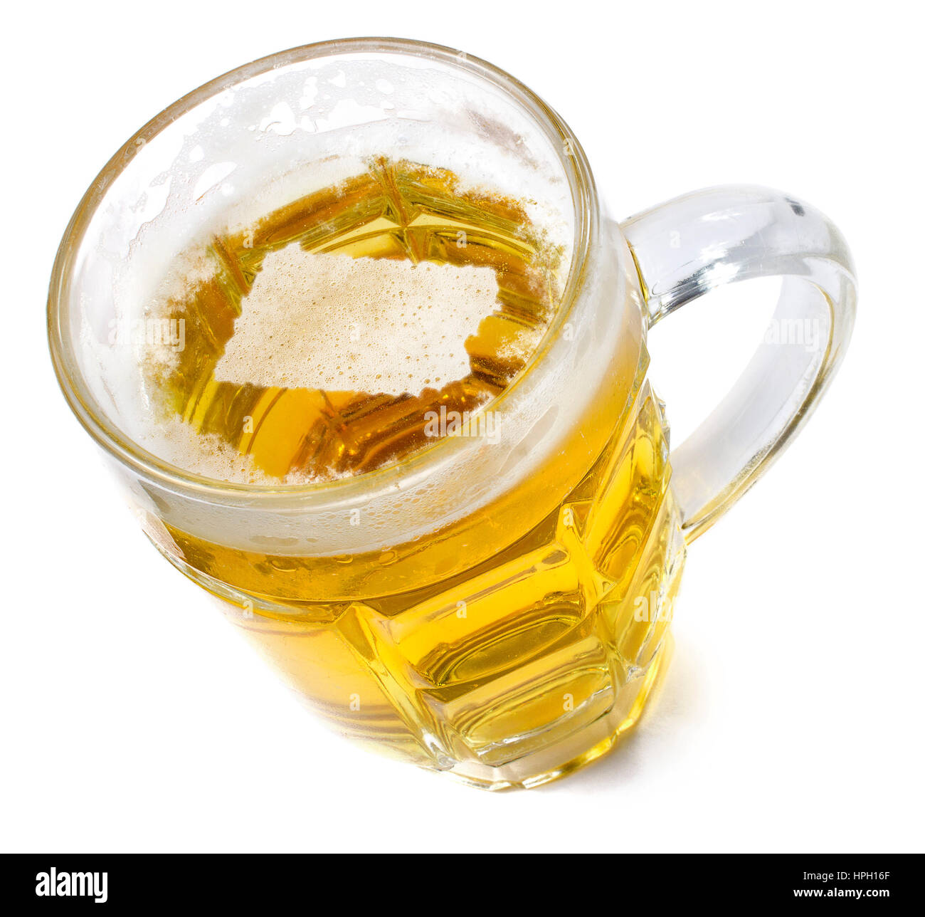 Beer head  in the shaped of Pennsylvania and a beer.(series) Stock Photo