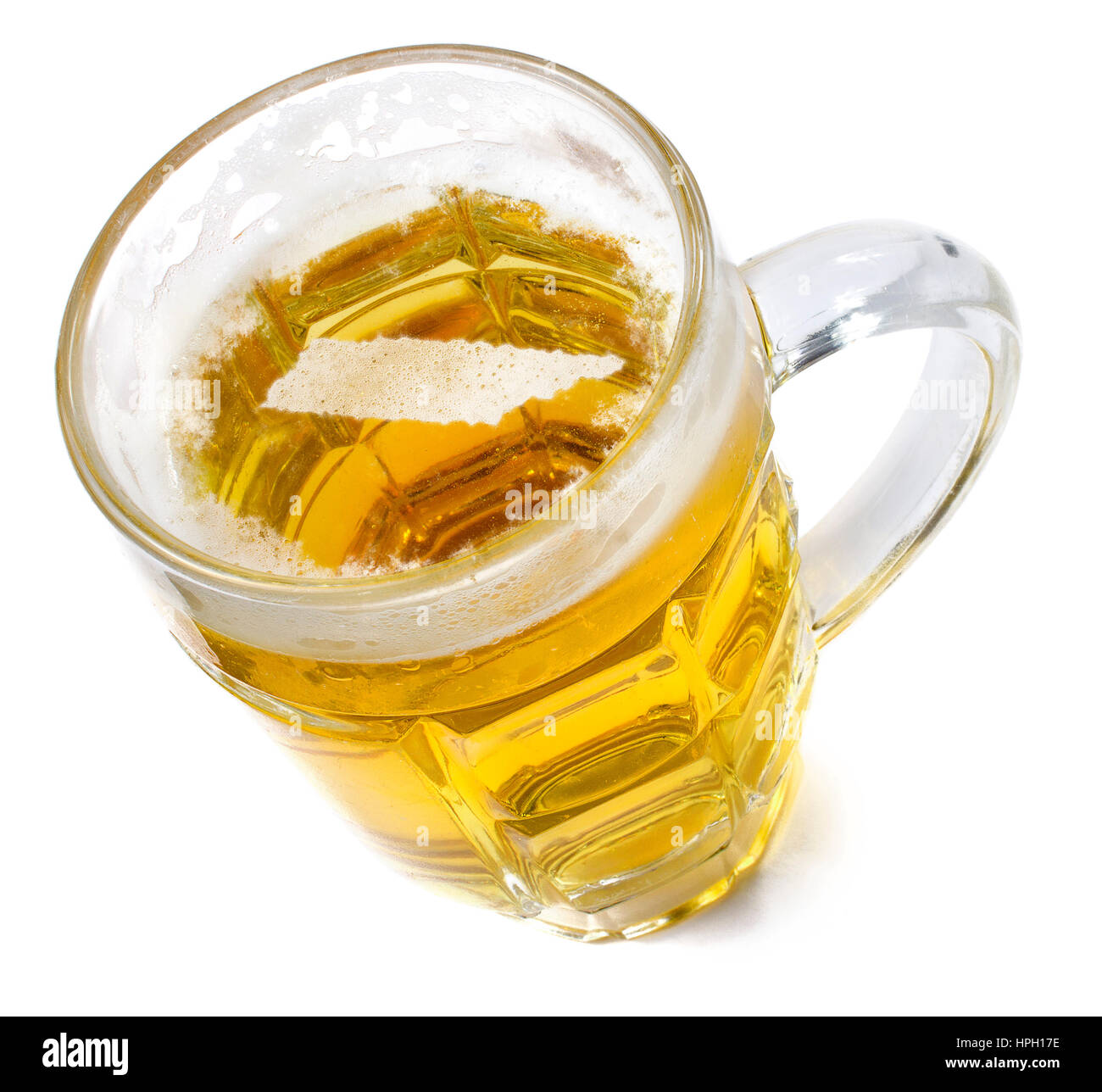 Beer head  in the shaped of Tennessee and a beer.(series) Stock Photo