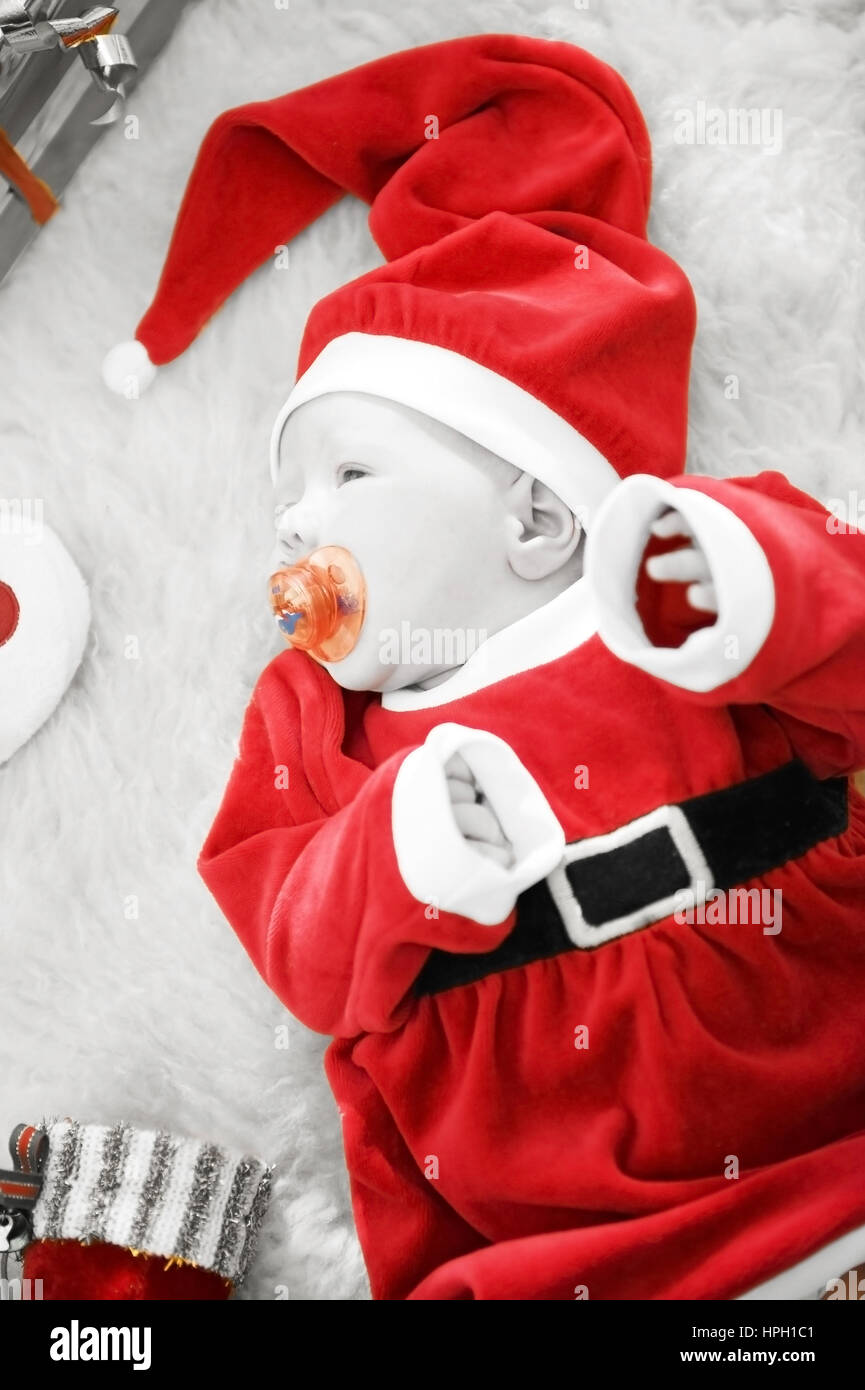 Model released , Kleines Weihnachtsbaby - little christmas baby Stock Photo