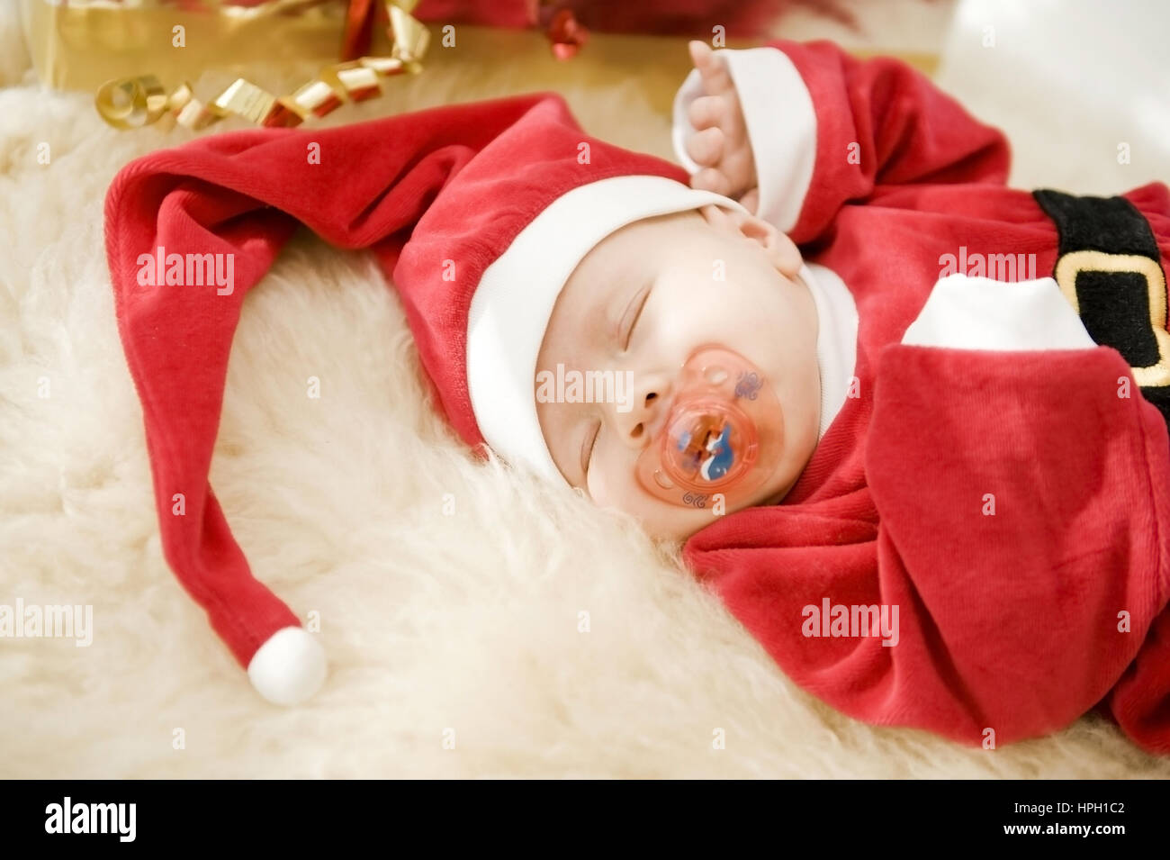 Model released , Kleines Weihnachtsbaby - little christmas baby Stock Photo