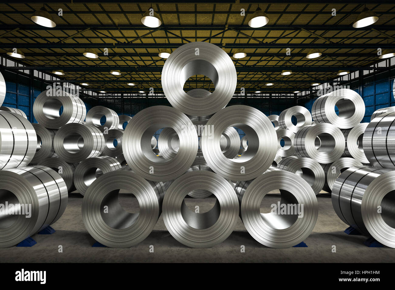 3d rendering roll of steel sheet in factory Stock Photo - Alamy