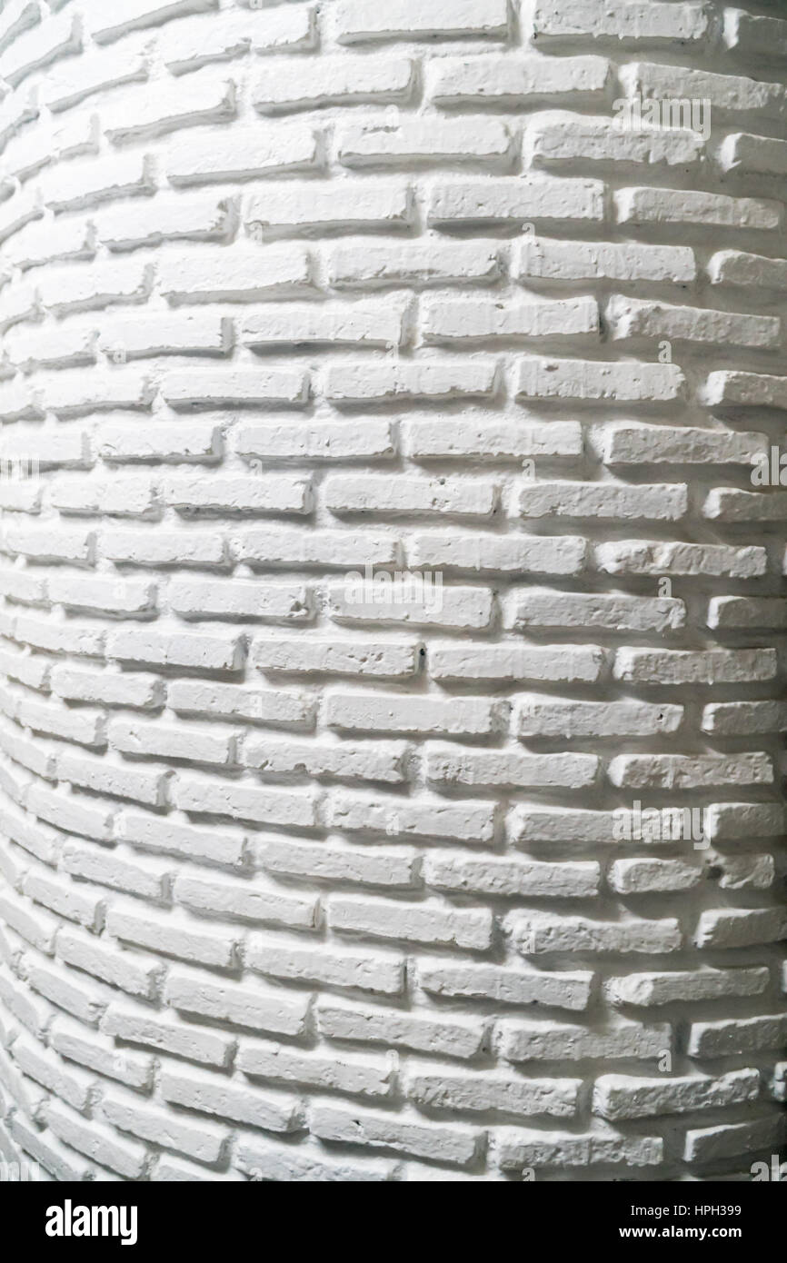 the perspective white brick wall texture background Stock Photo - Alamy